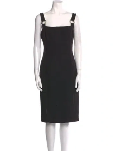 Pre-owned Rachel Gilbert Square Neckline Knee-length Dress In Black