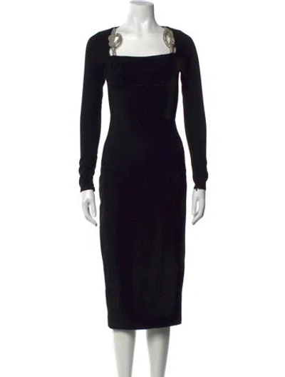 Pre-owned Rachel Gilbert Square Neckline Knee-length Dress In Black