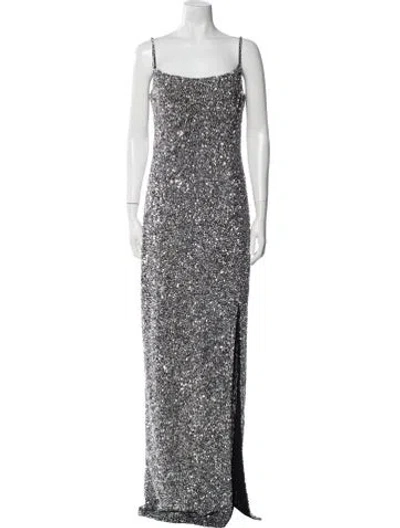 Pre-owned Rachel Gilbert Square Neckline Long Dress In Black