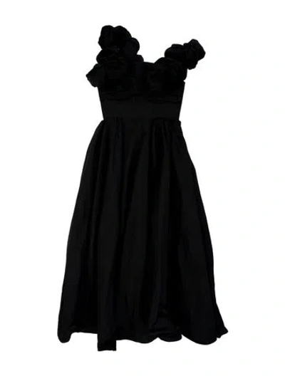 Pre-owned Rachel Gilbert Square Neckline Long Dress In Black