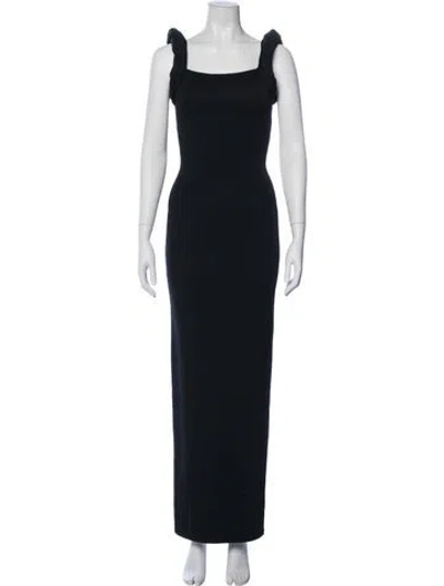 Pre-owned Rachel Gilbert Square Neckline Long Dress In Blue