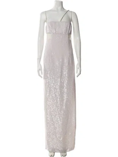 Pre-owned Rachel Gilbert Square Neckline Long Dress In Neutral