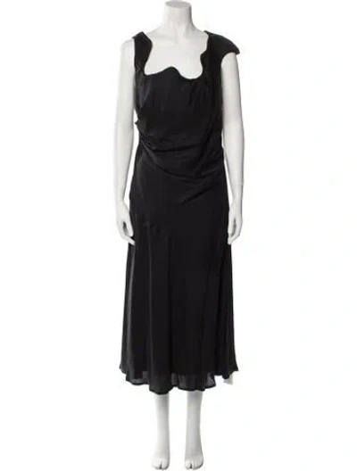 Pre-owned Rachel Gilbert Square Neckline Long Dress W/ Tags In Black