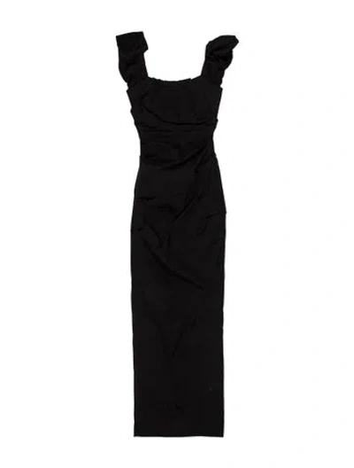 Pre-owned Rachel Gilbert Square Neckline Long Dress W/ Tags In Black