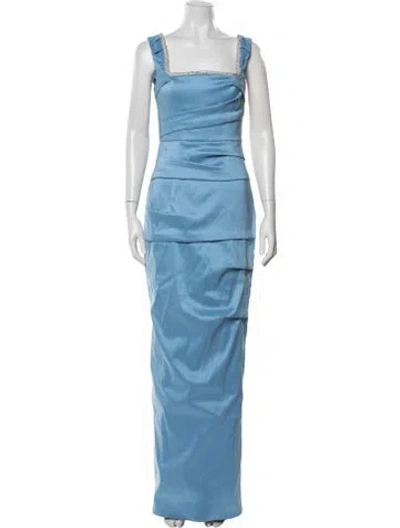 Pre-owned Rachel Gilbert Square Neckline Long Dress W/ Tags In Multicolor