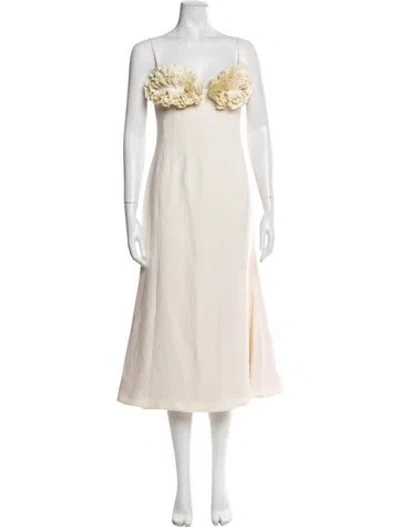 Pre-owned Rachel Gilbert Square Neckline Long Dress W/ Tags In Neutral