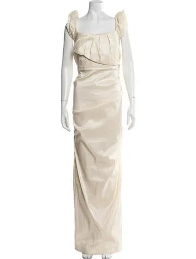 Pre-owned Rachel Gilbert Square Neckline Long Dress W/ Tags In Neutrals