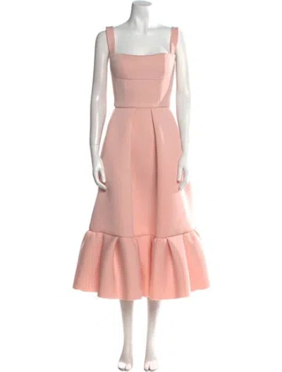 Pre-owned Rachel Gilbert Square Neckline Long Dress W/ Tags In Pink