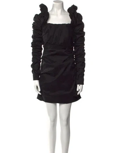 Pre-owned Rachel Gilbert Square Neckline Mini Dress In Black