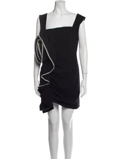 Pre-owned Rachel Gilbert Square Neckline Mini Dress In Black