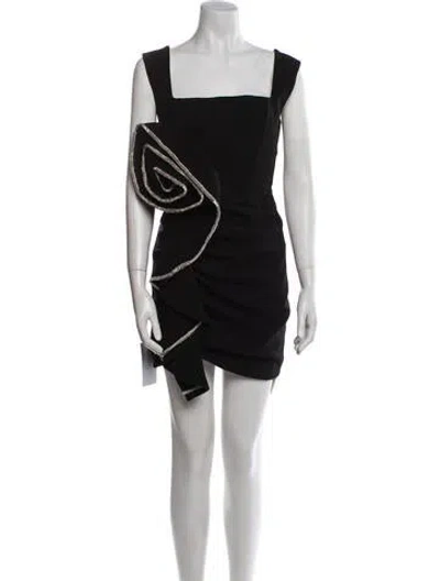 Pre-owned Rachel Gilbert Square Neckline Mini Dress In Black