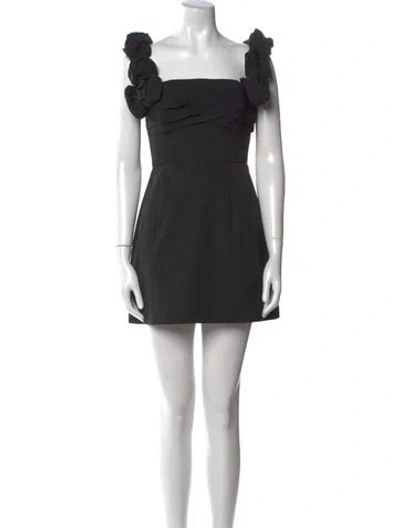 Pre-owned Rachel Gilbert Square Neckline Mini Dress In Black