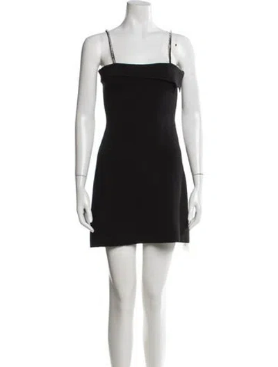 Pre-owned Rachel Gilbert Square Neckline Mini Dress In Black