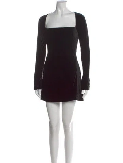 Pre-owned Rachel Gilbert Square Neckline Mini Dress In Black