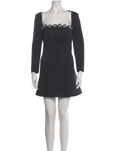 Pre-owned Rachel Gilbert Square Neckline Mini Dress In Gray