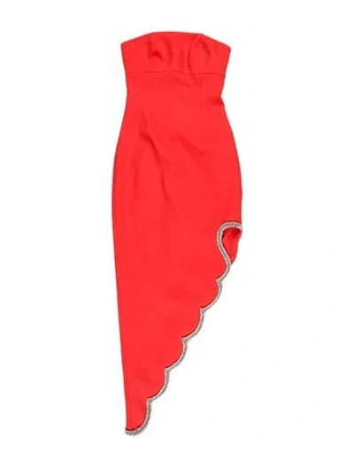 Pre-owned Rachel Gilbert Square Neckline Mini Dress In Orange