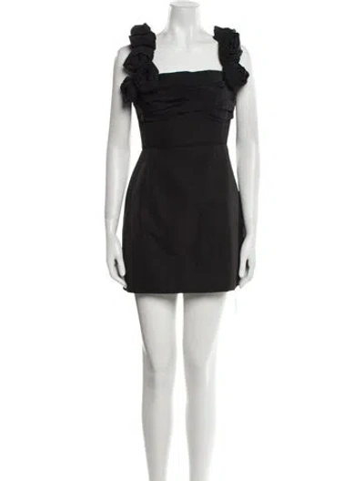 Pre-owned Rachel Gilbert Square Neckline Mini Dress W/ Tags In Black