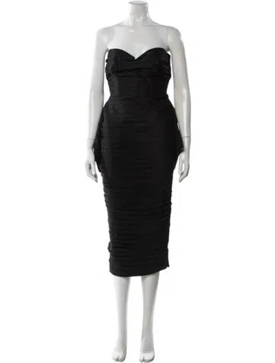Pre-owned Rachel Gilbert Strapless Knee-length Dress W/ Tags In Black
