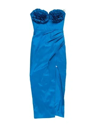Pre-owned Rachel Gilbert Strapless Knee-length Dress W/ Tags In Blue