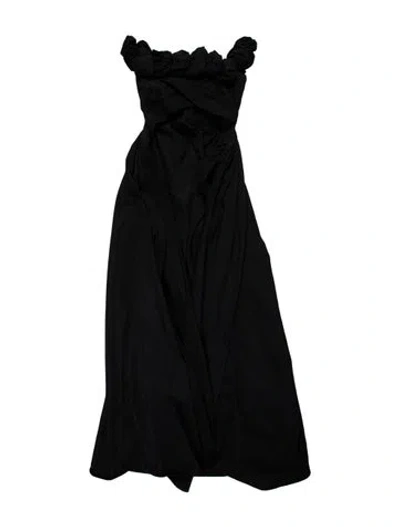 Pre-owned Rachel Gilbert Strapless Long Dress In Black