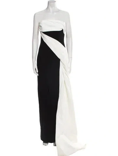 Pre-owned Rachel Gilbert Strapless Long Dress In Black