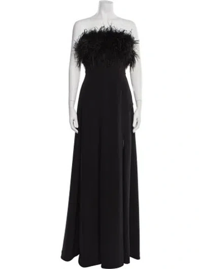 Pre-owned Rachel Gilbert Strapless Long Dress In Black