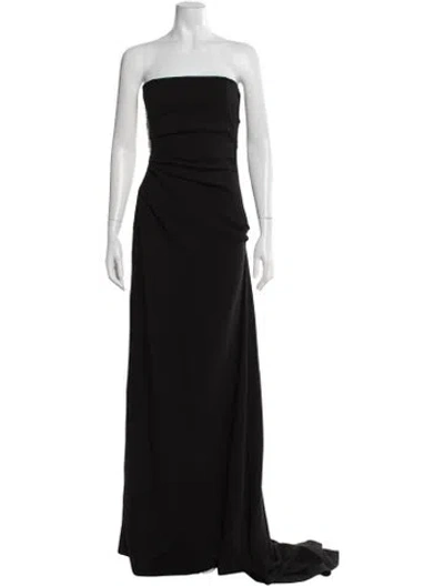 Pre-owned Rachel Gilbert Strapless Long Dress In Black