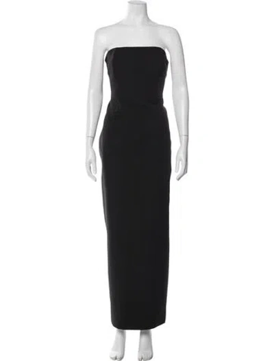 Pre-owned Rachel Gilbert Strapless Long Dress In Black
