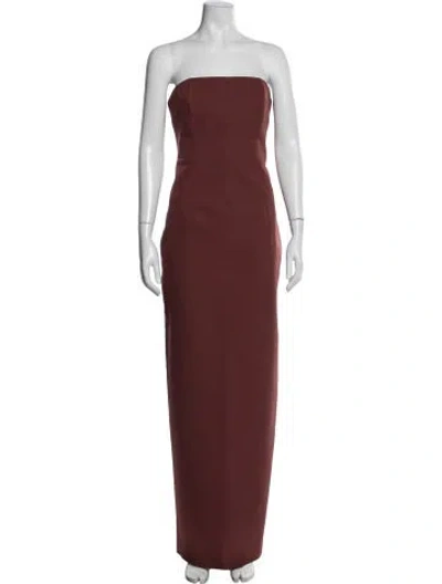 Pre-owned Rachel Gilbert Strapless Long Dress In Burgundy