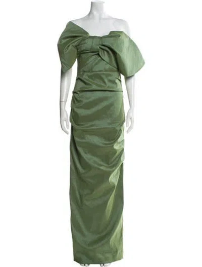 Pre-owned Rachel Gilbert Strapless Long Dress In Green