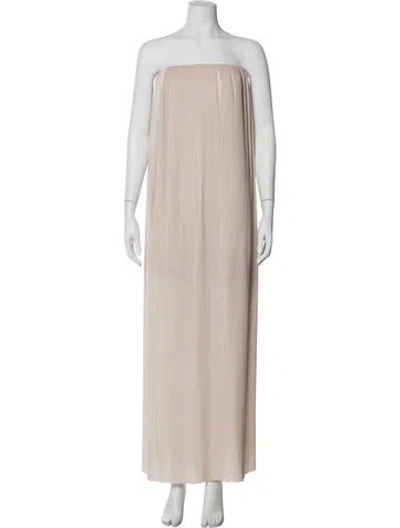 Pre-owned Rachel Gilbert Strapless Long Dress In Neutral