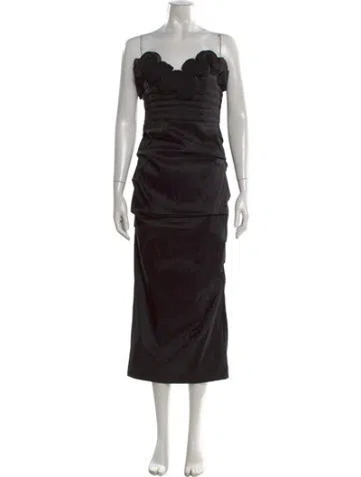 Pre-owned Rachel Gilbert Strapless Long Dress W/ Tags In Black