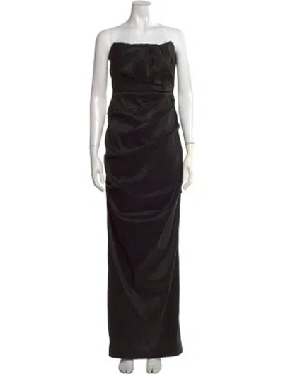 Pre-owned Rachel Gilbert Strapless Long Dress W/ Tags In Black