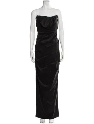 Pre-owned Rachel Gilbert Strapless Long Dress W/ Tags In Black