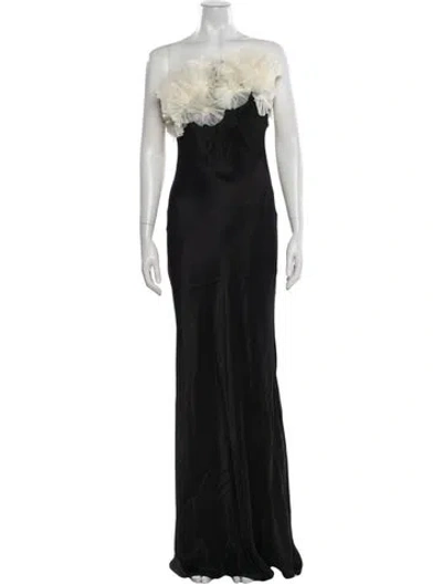Pre-owned Rachel Gilbert Strapless Long Dress W/ Tags In Blue