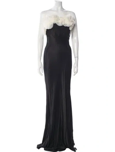 Pre-owned Rachel Gilbert Strapless Long Dress W/ Tags In Blue