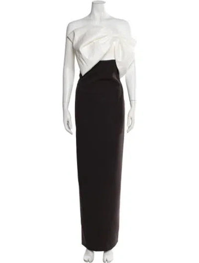 Pre-owned Rachel Gilbert Strapless Long Dress W/ Tags In Brown