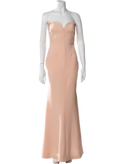 Pre-owned Rachel Gilbert Strapless Long Dress W/ Tags In Pink