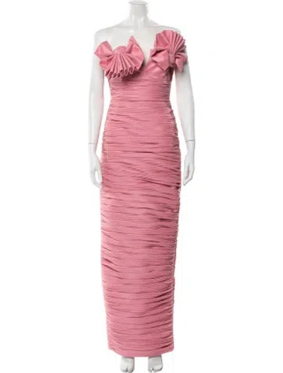 Pre-owned Rachel Gilbert Strapless Long Dress W/ Tags In Pink