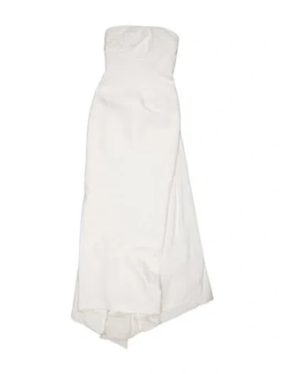 Pre-owned Rachel Gilbert Strapless Long Dress W/ Tags In White