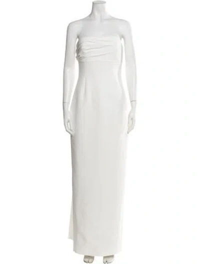 Pre-owned Rachel Gilbert Strapless Long Dress W/ Tags In White