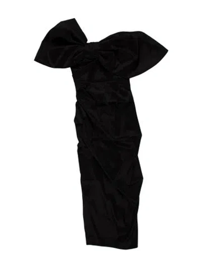 Pre-owned Rachel Gilbert Strapless Midi Length Dress In Black