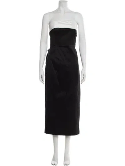 Pre-owned Rachel Gilbert Strapless Midi Length Dress W/ Tags In Black