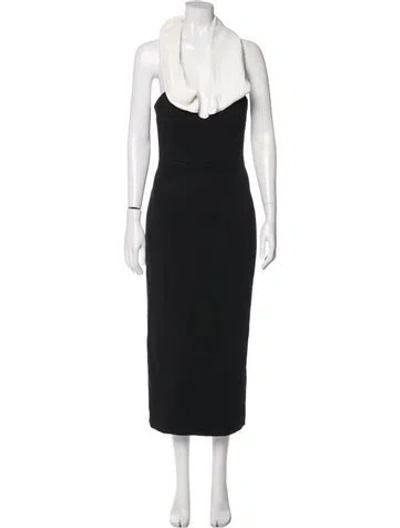 Pre-owned Rachel Gilbert Strapless Midi Length Dress W/ Tags In Black