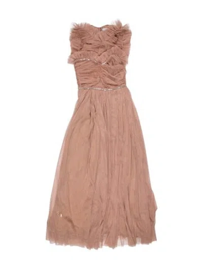 Pre-owned Rachel Gilbert Strapless Midi Length Dress W/ Tags In Pink