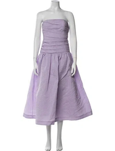 Pre-owned Rachel Gilbert Strapless Midi Length Dress W/ Tags In Purple