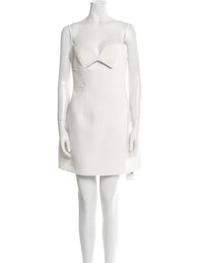 Pre-owned Rachel Gilbert Strapless Mini Dress In Neutral