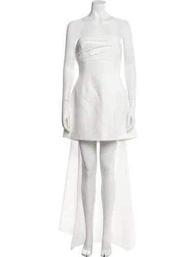 Pre-owned Rachel Gilbert Strapless Mini Dress In White