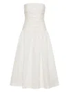Rachel Gilbert Strapless Ruched Dress In White