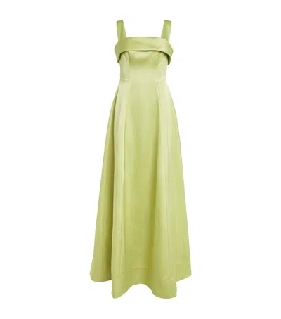 Rachel Gilbert Stretch-taffeta Hallie Gown In Green